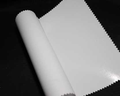 white color sample of Arabic thobe interlining on dark background