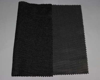 black colour men's coat interlining sample on a white background