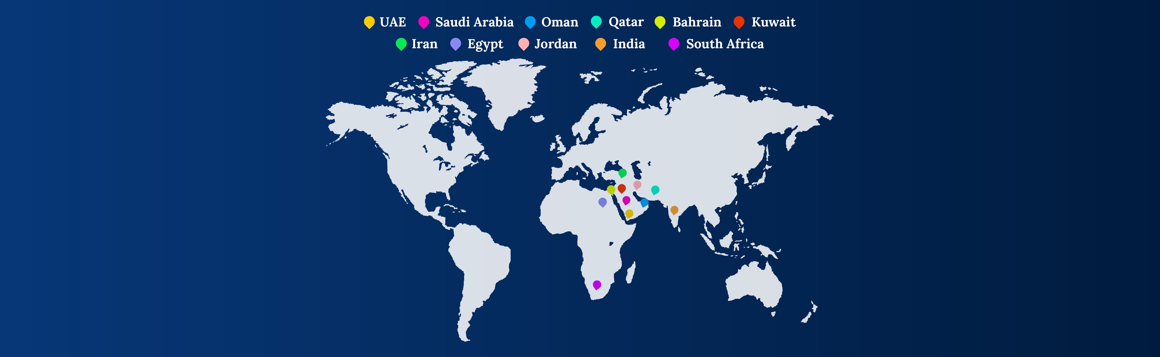 Map showing locations serviced by infuse interlinings